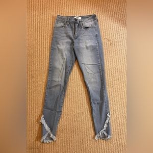 JBD Fringe Cuff Skinny Jeans